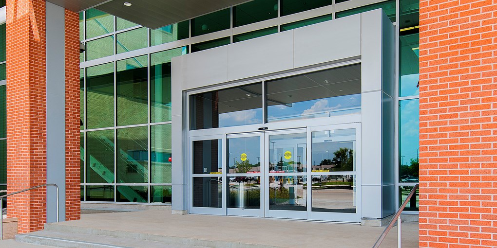 Sliding doors from commercial property installed by Ventri